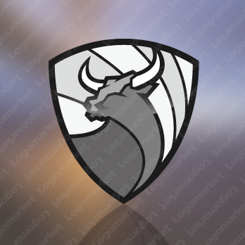牛と角と盾のロゴ