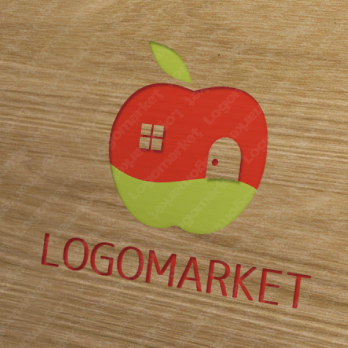 リンゴと実と家のロゴ