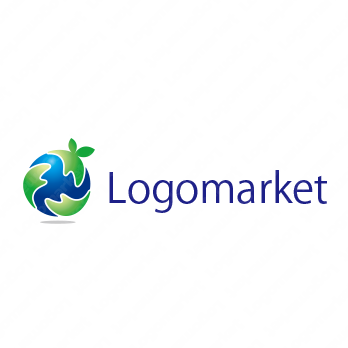 地球とエコとリサイクルのロゴ