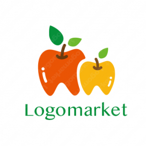 ロゴ作成デザインです シンプルワークスアップルデンタル歯をイメージしたロゴマークです