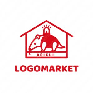 ロゴ作成デザインです 絵描き処 加賀里屋シロアリ駆除のアリクイ屋さんアリクイをイメージしたロゴマークです