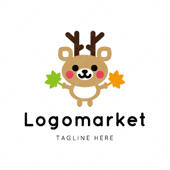 鹿と紅葉とキャラクターのロゴ