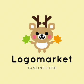 鹿と紅葉とキャラクターのロゴ