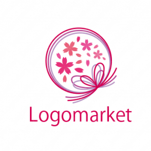 ロゴ作成デザインです シンプルワークス桜の水引水引をイメージしたロゴマークです