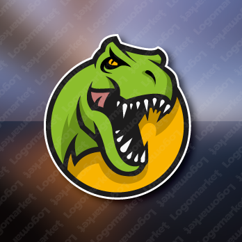 ティラノサウルスと恐竜とスポーツのロゴ