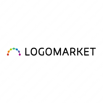 虹と繋がりとカラフルのロゴ