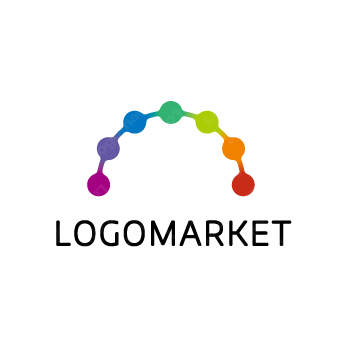 虹と繋がりとカラフルのロゴ
