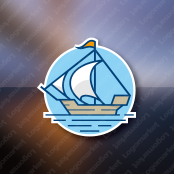 海賊と船と海のロゴ