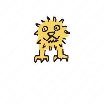 暖かみとライオンとキャラクターのロゴ