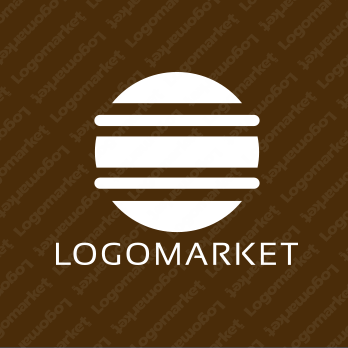 ハンバーガーとシンプルとカラフルのロゴ