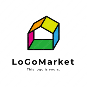 虹と家と建設のロゴ