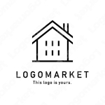 シンプルと家と住宅のロゴ