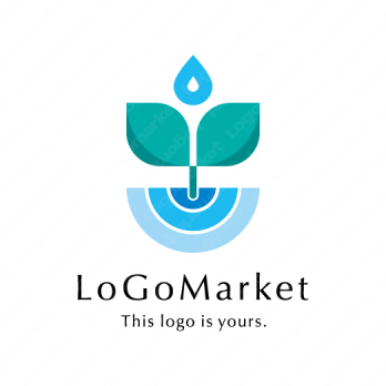 水と緑と双葉のロゴ
