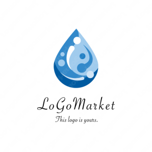 ロゴ作成デザインです マルロゴ水色の調べ水をイメージしたロゴマークです
