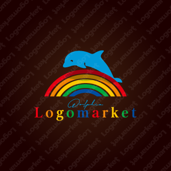 イルカと虹とジャンプのロゴ