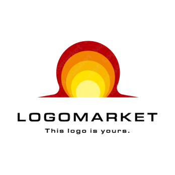 太陽と朝日と活力のロゴ