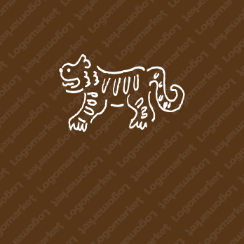 虎と手書きとキャラクターのロゴ