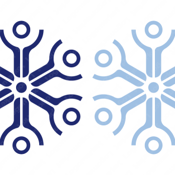 団結と雪とチームワークのロゴ