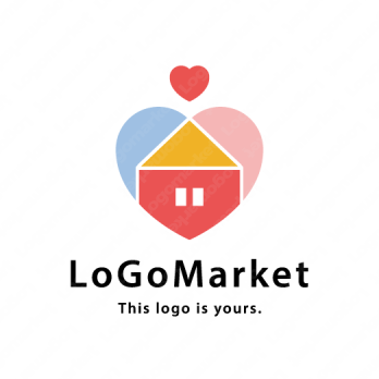 家とハートと幸福のロゴ