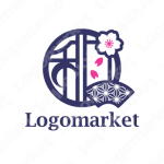 漢字と扇子と桜のロゴ