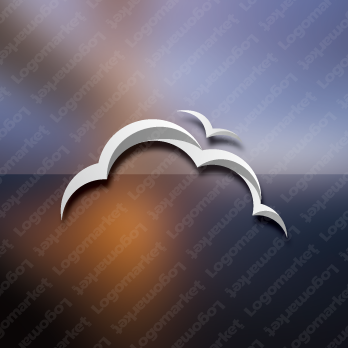 カモメと雲と空のロゴ
