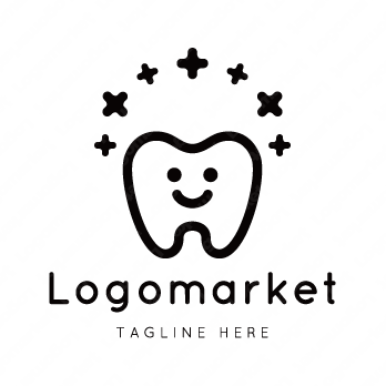 歯と笑顔と光のロゴ