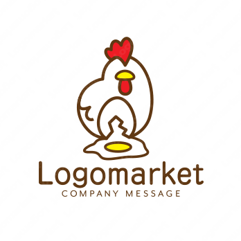 鶏と卵とハートのロゴ