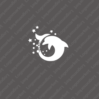 光と水滴とイルカのロゴ