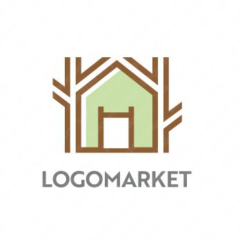 木と家と温もりのロゴ
