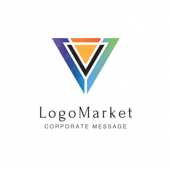 Vと三角形と輝きのロゴ