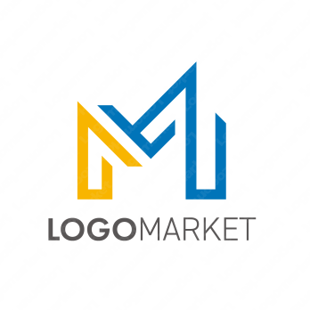 Mと矢印とミニマルのロゴ