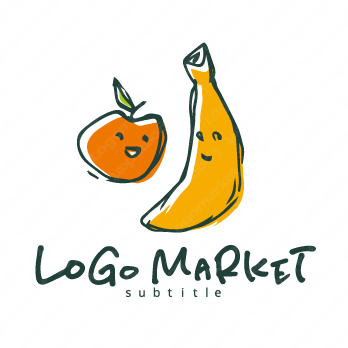 りんごとバナナと果物のロゴ