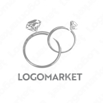 指輪と結婚とダイヤモンドのロゴ