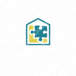 家とパズルと創造的のロゴ