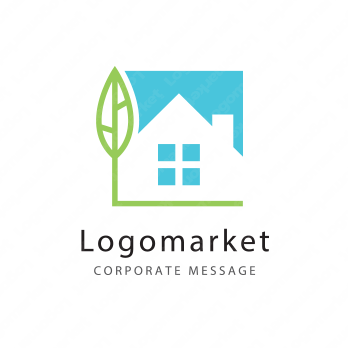 家と葉とスクエアのロゴ