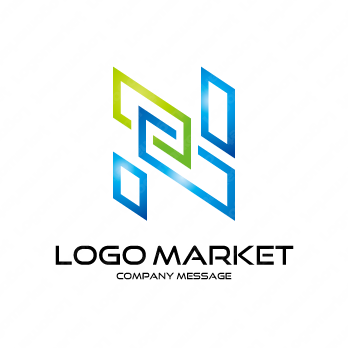Nと繋がりとデジタルのロゴ