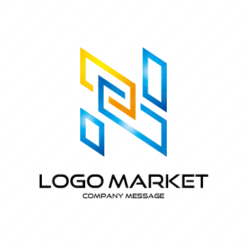 Nと繋がりとデジタルのロゴ