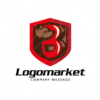 Bと熊とエンブレムのロゴ