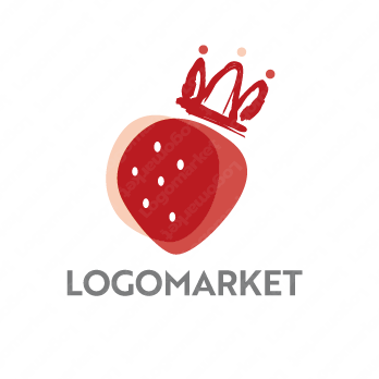 イチゴと王冠とフルーツのロゴ
