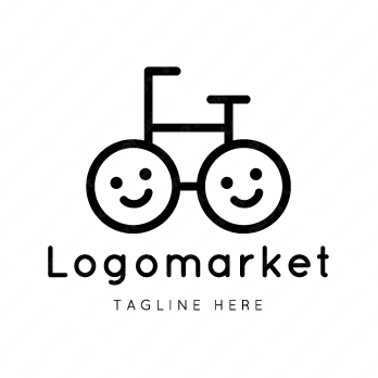 自転車と笑顔とバイクのロゴ