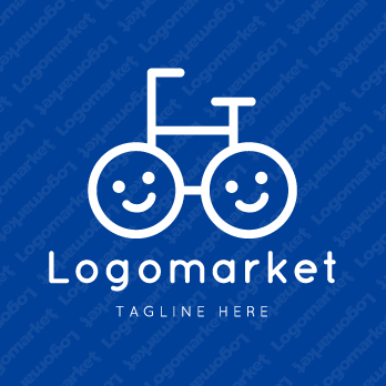 自転車と笑顔とバイクのロゴ