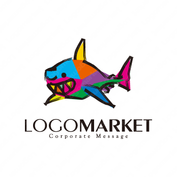 メガロドンとサメとアーティスティックのロゴ