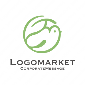 ロゴ作成デザインです Sponge鳥と葉っぱの円鳥をイメージしたロゴマークです