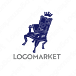 椅子と本と王冠のロゴ