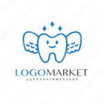 歯と羽根とキャラクターのロゴ