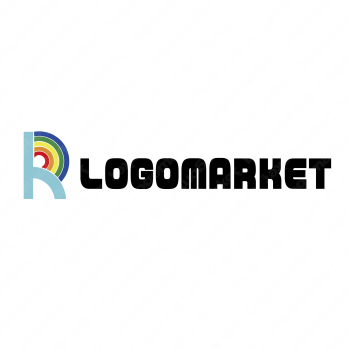 Rと虹とカラフルのロゴ