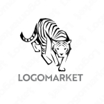 虎と強さと動物のロゴ