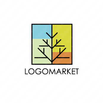 四季とインテリアと木のロゴ