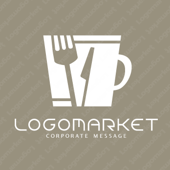 カフェと軽食とランチのロゴ