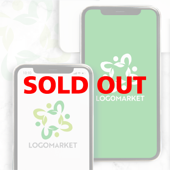 自然と成長と芽のロゴ